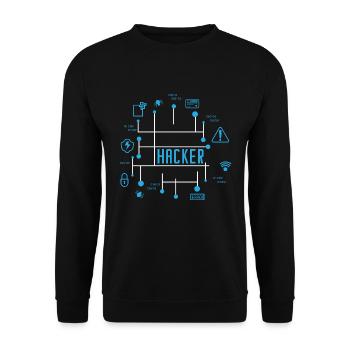 Hacker - Unisex Pullover - Schwarz - Vorne - Alina (178cm) & Michal (187cm)