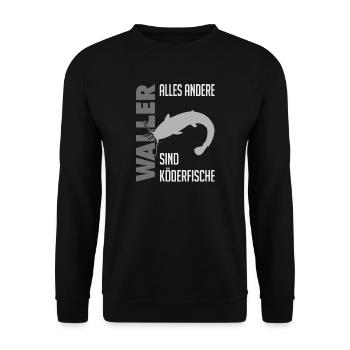 Wels fischen Kampf mit dem starken Wels - Unisex Pullover - Schwarz - Vorne - Alina (178cm) & Michal (187cm)