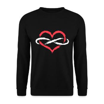Herz Unendlich Endlos - Unisex Pullover - Schwarz - Vorne - Alina (178cm) & Michal (187cm)