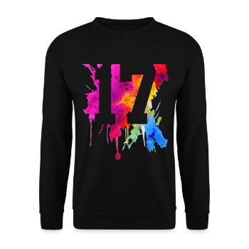 17 JAHRE 17. GEBURTSTAG - Unisex Pullover - Schwarz - Vorne - Alina (178cm) & Michal (187cm)