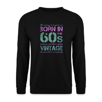 60er Sechziger 60s - Unisex Pullover - Schwarz - Vorne - Alina (178cm) & Michal (187cm)