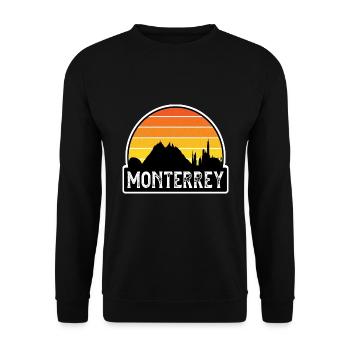 Monterrey Mexiko Flagge Skyline Reisesouvenir - Unisex Pullover - Schwarz - Vorne - Alina (178cm) & Michal (187cm)