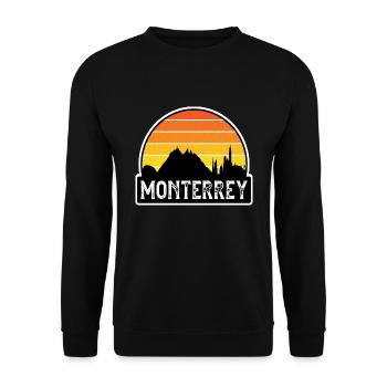 Monterrey Mexiko Flagge Skyline Reisesouvenir - Unisex Pullover - Schwarz - Vorne - Alina (178cm) & Michal (187cm)