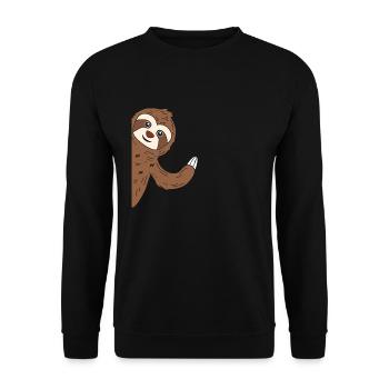 Sloth Faultier - Unisex Pullover - Schwarz - Vorne - Alina (178cm) & Michal (187cm)