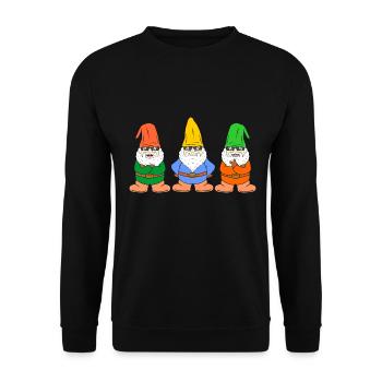 Wichtel Zwerge - Unisex Pullover - Schwarz - Vorne - Alina (178cm) & Michal (187cm)