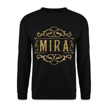 Mira gold - Unisex Pullover - Schwarz - Vorne - Alina (178cm) & Michal (187cm)