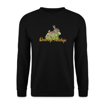 Wesołego Alleluja Frohe Ostern - Unisex Pullover - Schwarz - Vorne - Alina (178cm) & Michal (187cm)