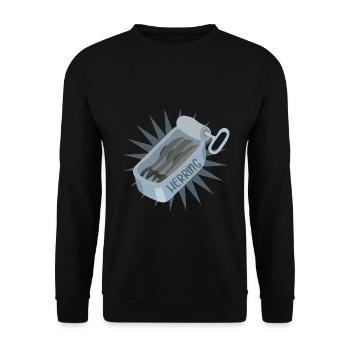 Silbriger Hering Küstenfischer - Unisex Pullover - Schwarz - Vorne - Alina (178cm) & Michal (187cm)