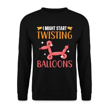 Ich könnte anfangen, Ballons zu verdrehen Modellie - Unisex Pullover - Schwarz - Vorne - Alina (178cm) & Michal (187cm)