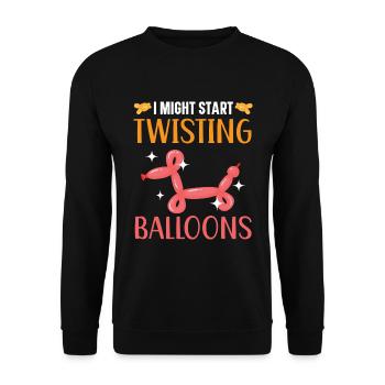 Ich könnte anfangen, Ballons zu verdrehen Modellie - Unisex Pullover - Schwarz - Vorne - Alina (178cm) & Michal (187cm)