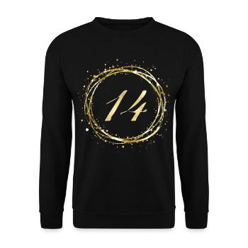 14 - Unisex Pullover - Schwarz - Vorne - Alina (178cm) & Michal (187cm)