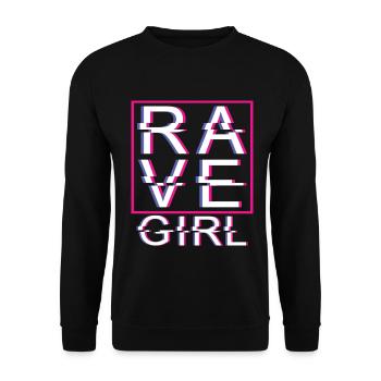 Rave Girl Rave Mädchen - Unisex Pullover - Schwarz - Vorne - Alina (178cm) & Michal (187cm)