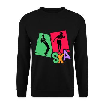Überschwänglicher Ska Tanzabend - Unisex Pullover - Schwarz - Vorne - Alina (178cm) & Michal (187cm)