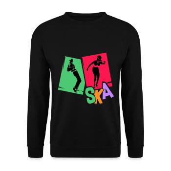 Überschwänglicher Ska Tanzabend - Unisex Pullover - Schwarz - Vorne - Alina (178cm) & Michal (187cm)