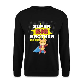 Super Großer Bruder Superheld 2022 - Unisex Pullover - Schwarz - Vorne - Alina (178cm) & Michal (187cm)