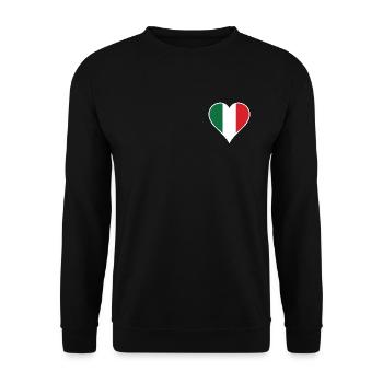 Italien Herz mit weiße Rahmen - Unisex Pullover - Schwarz - Vorne - Alina (178cm) & Michal (187cm)