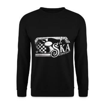 Ausgelassener Ska Reggae Tanzabend - Unisex Pullover - Schwarz - Vorne - Alina (178cm) & Michal (187cm)