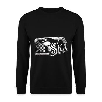 Ausgelassener Ska Reggae Tanzabend - Unisex Pullover - Schwarz - Vorne - Alina (178cm) & Michal (187cm)