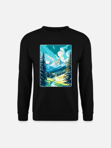 St. Moritz Schweiz Vintage Reiseplakat WPA - Unisex Pullover - Schwarz