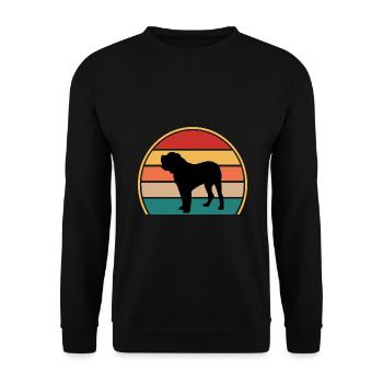 Alano Español Hundeliebhaber Silhouette Vintage Sunset - Unisex Pullover - Schwarz - Vorne - Alina (178cm) & Michal (187cm)