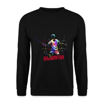 Flinker Badminton Vereinsmeister - Unisex Pullover - Schwarz - Vorne - Alina (178cm) & Michal (187cm)