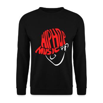 Basslastiger Rapper Mikrofonkönig - Unisex Pullover - Schwarz - Vorne - Alina (178cm) & Michal (187cm)
