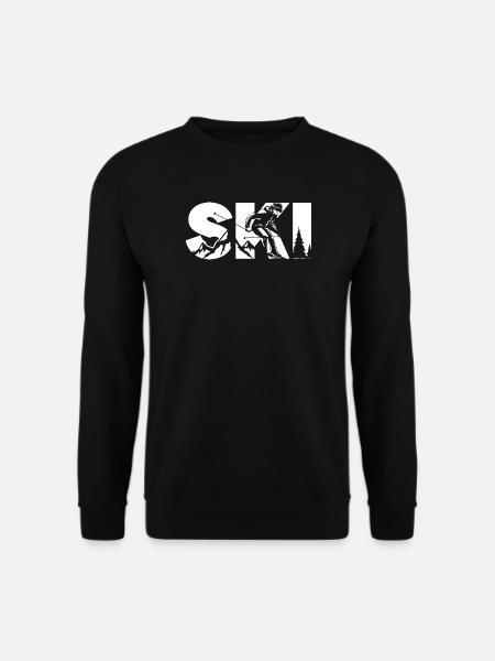Ski Fahrer Berg - Unisex Pullover - Schwarz
