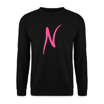 Buchstabe N Anfangsbuchstabe Modern - Unisex Pullover - Schwarz - Vorne - Alina (178cm) & Michal (187cm)