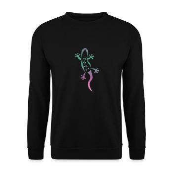 Echse - Unisex Pullover - Schwarz - Vorne - Alina (178cm) & Michal (187cm)