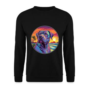 Perro de Presa Canario Hunderasse Bunte Karikatur - Unisex Pullover - Schwarz - Vorne - Alina (178cm) & Michal (187cm)