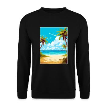 Turks- und Caicosinseln Karibik Reiseposter - Unisex Pullover - Schwarz - Vorne - Alina (178cm) & Michal (187cm)