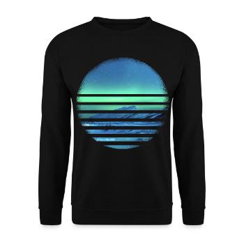 Polarlicht Aurora Borealis Nordlichter - Unisex Pullover - Schwarz - Vorne - Alina (178cm) & Michal (187cm)