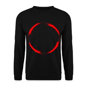 Kreis Design Rot Ring Vektor Farbig Bürste - Unisex Pullover - Schwarz - Vorne - Alina (178cm) & Michal (187cm)