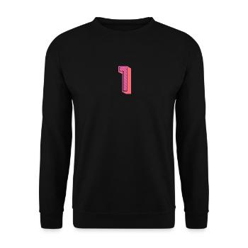 1. 1 AN. 1er ANNIVERSAIRE. ANNIVERSAIRE 1 AN - Sweat-shirt Unisexe - noir - Devant - Alina (178cm) & Michal (187cm)