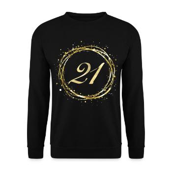 21 - Unisex Pullover - Schwarz - Vorne - Alina (178cm) & Michal (187cm)