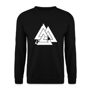 Valknut - Unisex Pullover - Schwarz - Vorne - Alina (178cm) & Michal (187cm)