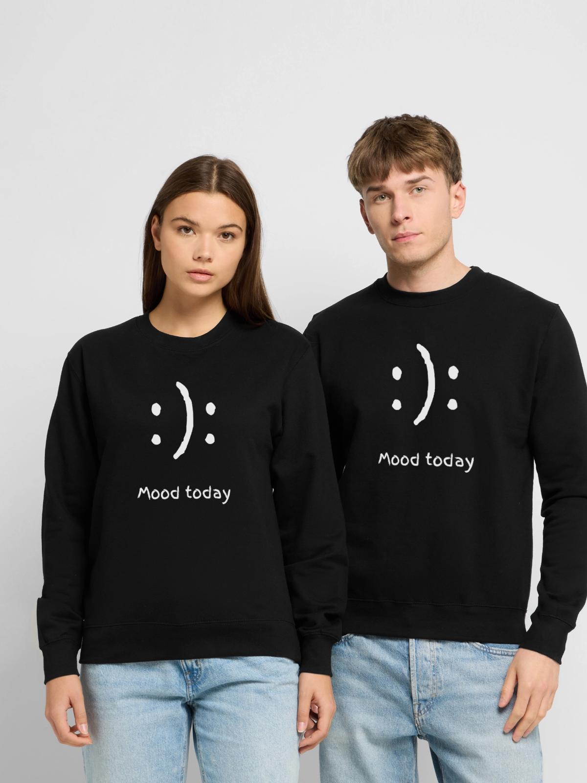 mood today - Unisex Pullover - Schwarz - Vorne - Alina (178cm) & Michal (187cm)
