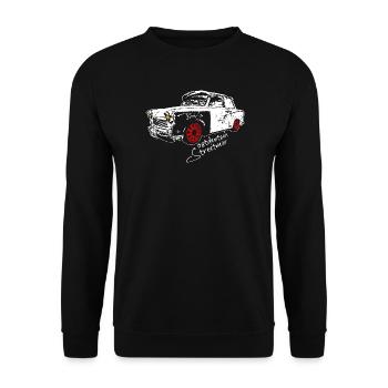Ostdeutsch Streetwear - Trabi - Unisex Pullover - Schwarz - Vorne - Alina (178cm) & Michal (187cm)