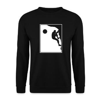 Boulder Klettern Bouldern Bergsteiger - Unisex Pullover - Schwarz - Vorne - Alina (178cm) & Michal (187cm)