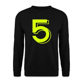 NeonGelb Abstrakt 5 Grafik - Unisex Pullover - Schwarz - Vorne - Alina (178cm) & Michal (187cm)