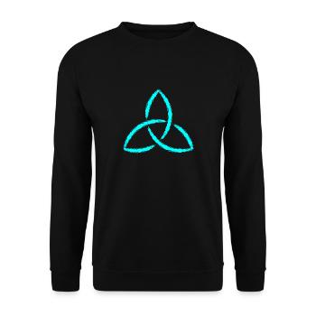 Keltisches Symbol Triquetra Endlos Geschenk - Unisex Pullover - Schwarz - Vorne - Alina (178cm) & Michal (187cm)