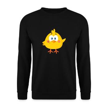 Kleines Küken - Unisex Pullover - Schwarz - Vorne - Alina (178cm) & Michal (187cm)