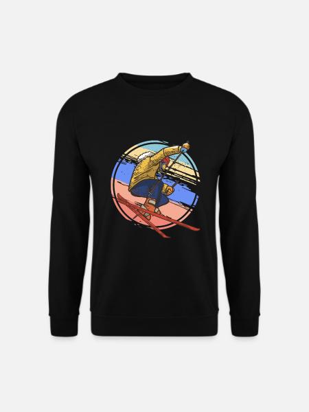 Skifahrer Skifahren Retro - Unisex Pullover - Schwarz