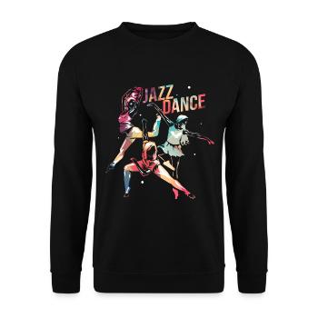 Lebendiger Jazztanz Bühnenauftritt - Unisex Pullover - Schwarz - Vorne - Alina (178cm) & Michal (187cm)