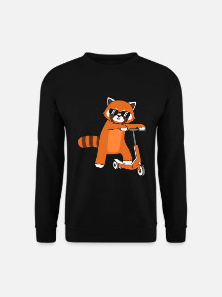 Red Panda E Scooting Scooting Roller - Unisex Pullover - Schwarz