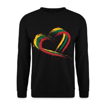 Heart brush flag of Lithuania - Unisex Sweatshirt - black - Front - Alina (178cm) & Michal (187cm)