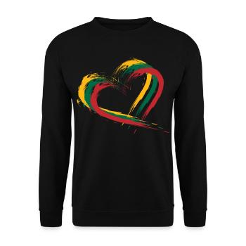 Herz Bürste Flagge Litauens - Unisex Pullover - Schwarz - Vorne - Alina (178cm) & Michal (187cm)