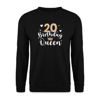 20.Geburtstag Königin 20 Jahre Zwanzig - Unisex Pullover - Schwarz - Vorne - Alina (178cm) & Michal (187cm)