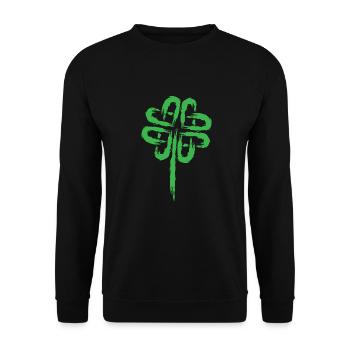 Kleeblatt Symbol Keltische Symbole - Unisex Pullover - Schwarz - Vorne - Alina (178cm) & Michal (187cm)