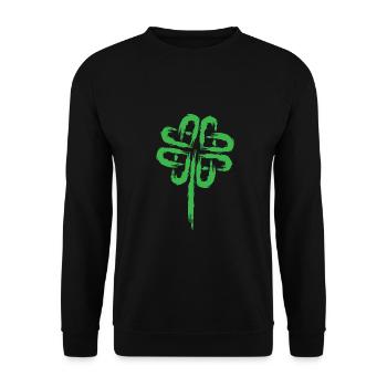 Kleeblatt Symbol Keltische Symbole - Unisex Pullover - Schwarz - Vorne - Alina (178cm) & Michal (187cm)